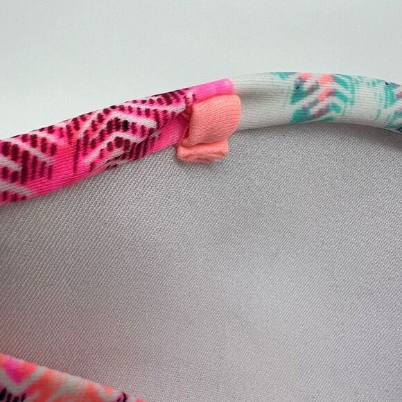 Arizona Jean Company Tankini Swimsuit Top Size Medium Bright Pink Black White - Picture 7 of 16